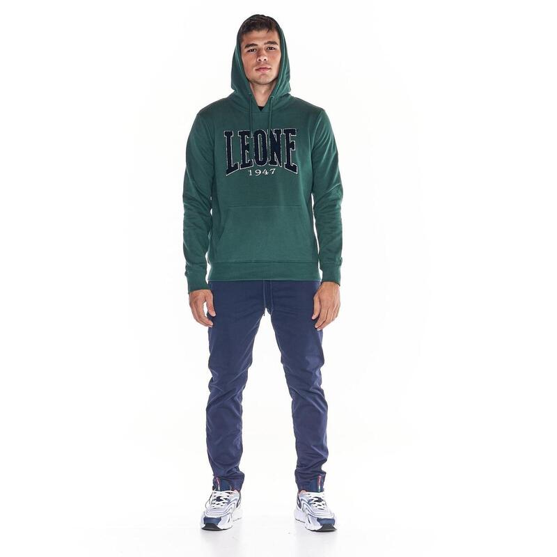 Felpa Con Cappuccio LEONE 1947 DNA – Nera, Logo Dorato, Tessuto Leggero In Poliestere, Taglia M, Stile Streetwear