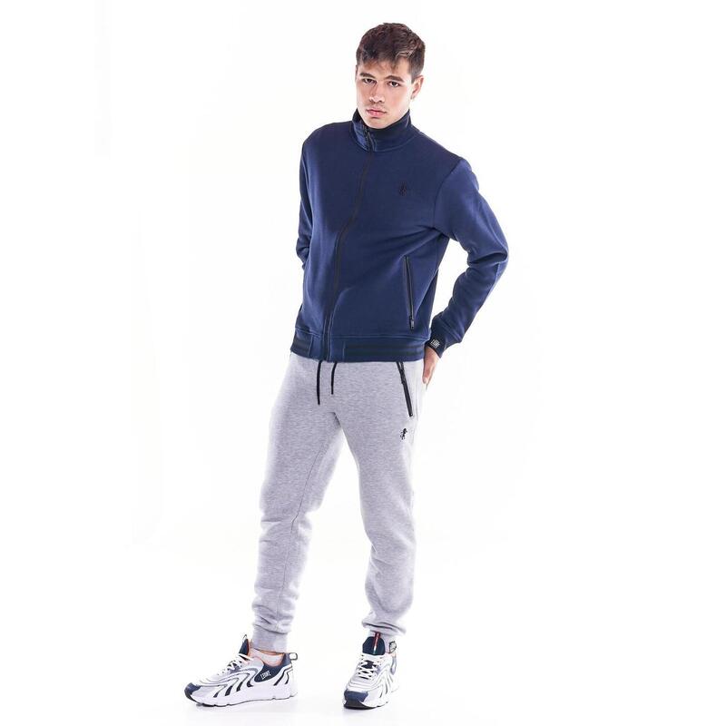 Felpa da uomo collo in piedi e full zip icona leone Soft Basic