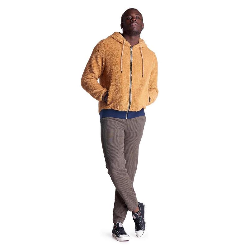 Veste Sherpa à capuche Earth Tones pour homme