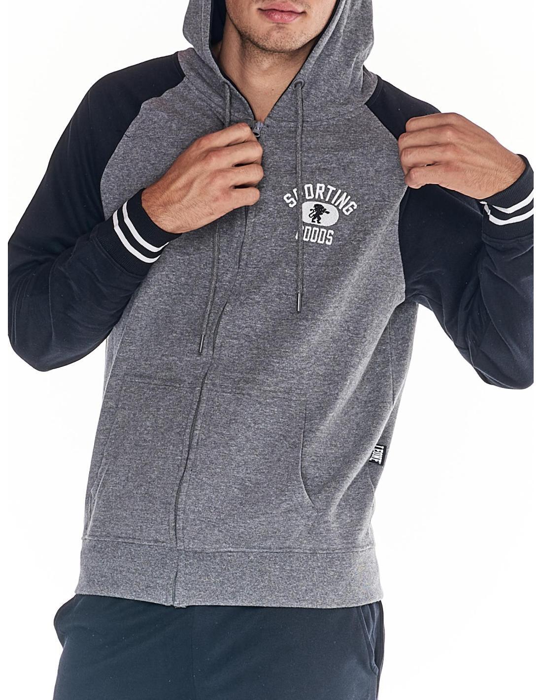 Tuta da uomo cappuccio full zip bicolor College 7/7