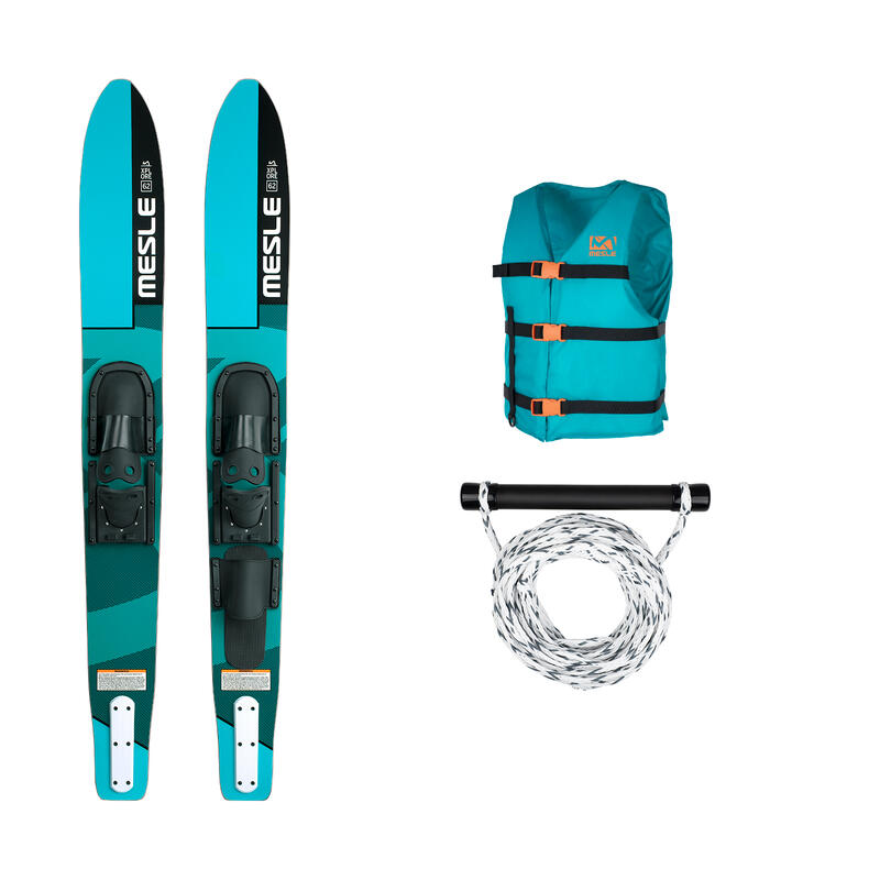 Wasserski Set Xplore 157 cm mit Leine Schwimmweste Erwachsene blau