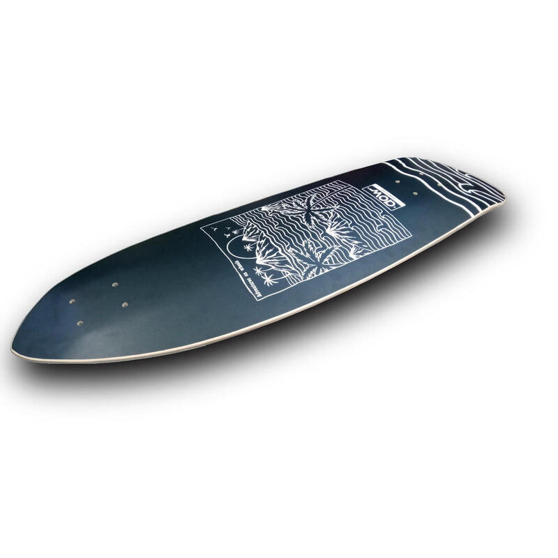 Surfskate Longboard Black Paradise 32,5" Deep Aowsurfskates Negro hecho a mano
