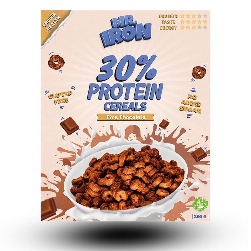 Cereale cu 30% Proteina, Fara Zahar, Low-Carb si Fara Gluten, Ciocolata 250G