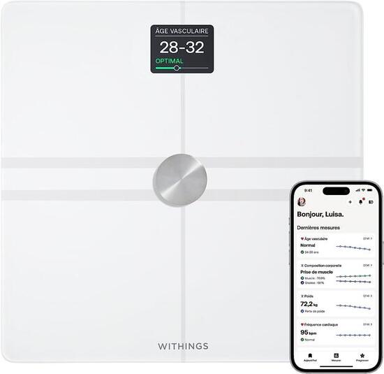WITHINGS Body Comp - Balance connectée WIFI pèse-personne impédancemètre Blanc