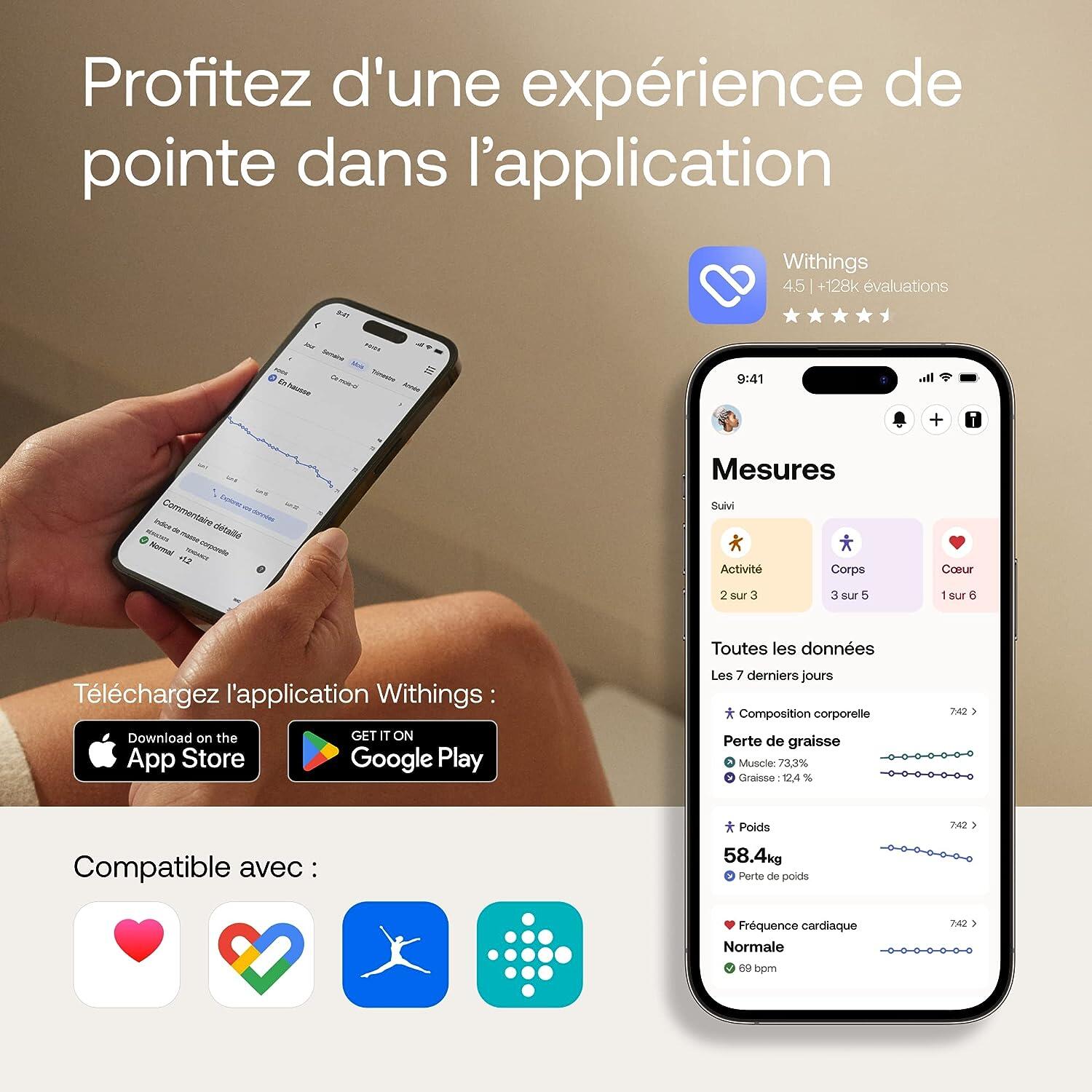 WITHINGS Body Smart - Balance connectée WIFI pèse-personne impédancemètre Blanc 5/5
