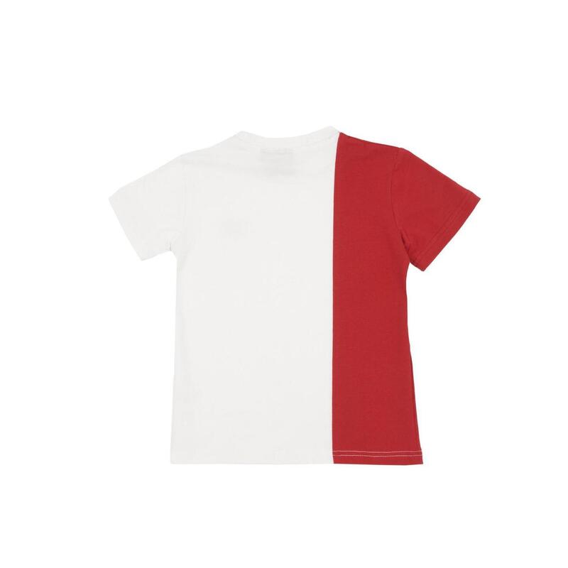 Camiseta infantil vertical de manga curta bicolor Junior Class