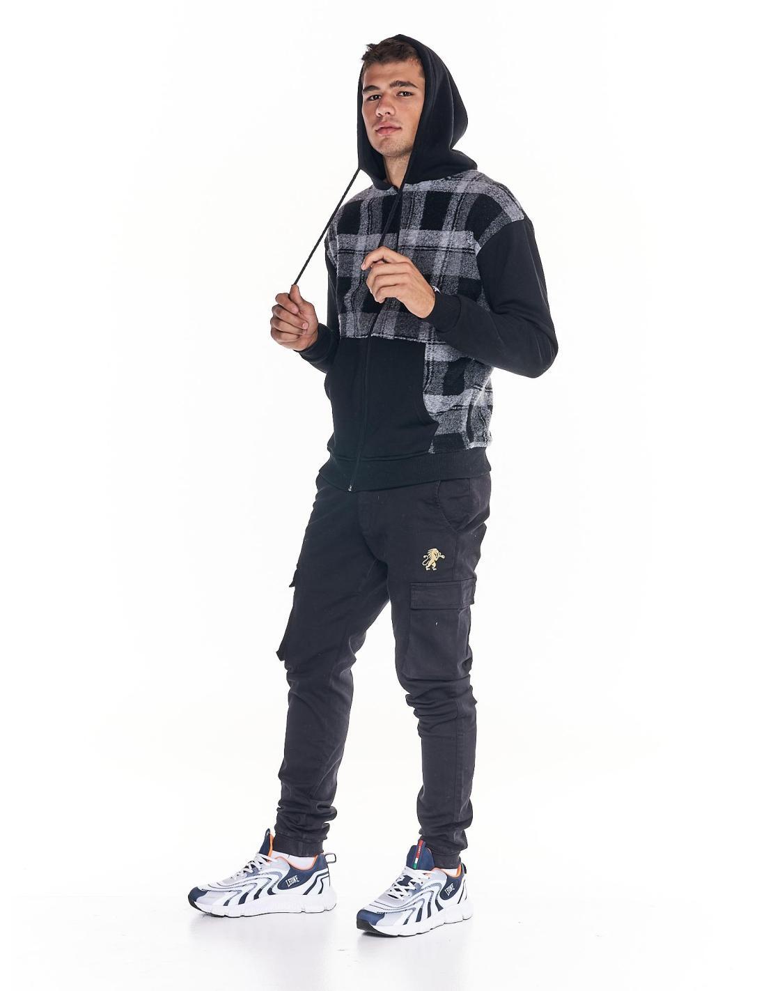 Felpone da uomo in lana tartan full zip Work Leisure 3/7