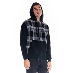 Sudadera Work Leisure de hombre en lana tartán con cremallera completa