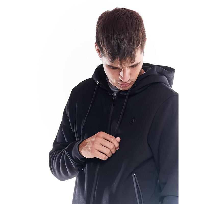 Sweatshirt homem macio e bÃ¡sico com Ã­cone de leÃ£o e Zipper completo