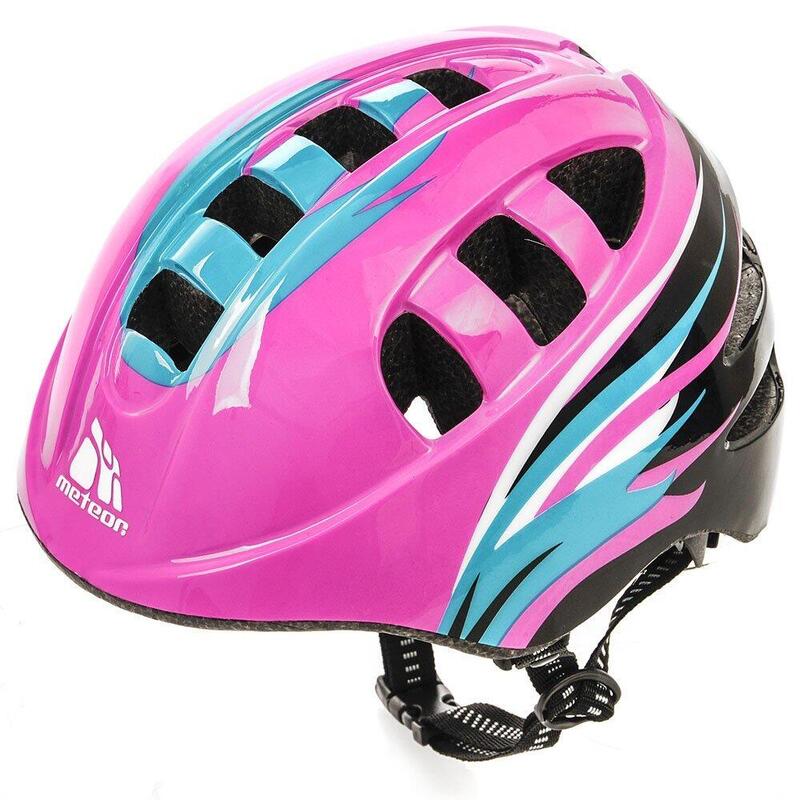Kask rowerowy dziecięcy Meteor MA-2 DOTS regulowany z welurową wyściółką