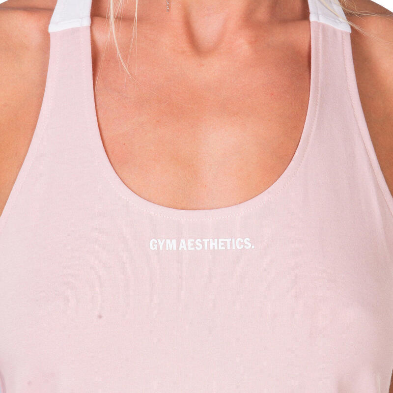 Women Y-Back Cotton Gym Running Sports Vest Tank Top Singlet - PINK