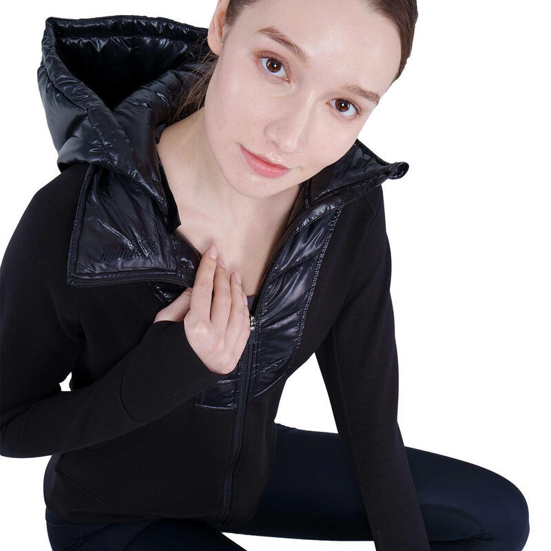 Women Lightweight Waterproof Running Sports Down Puffer Jacket - BLACK