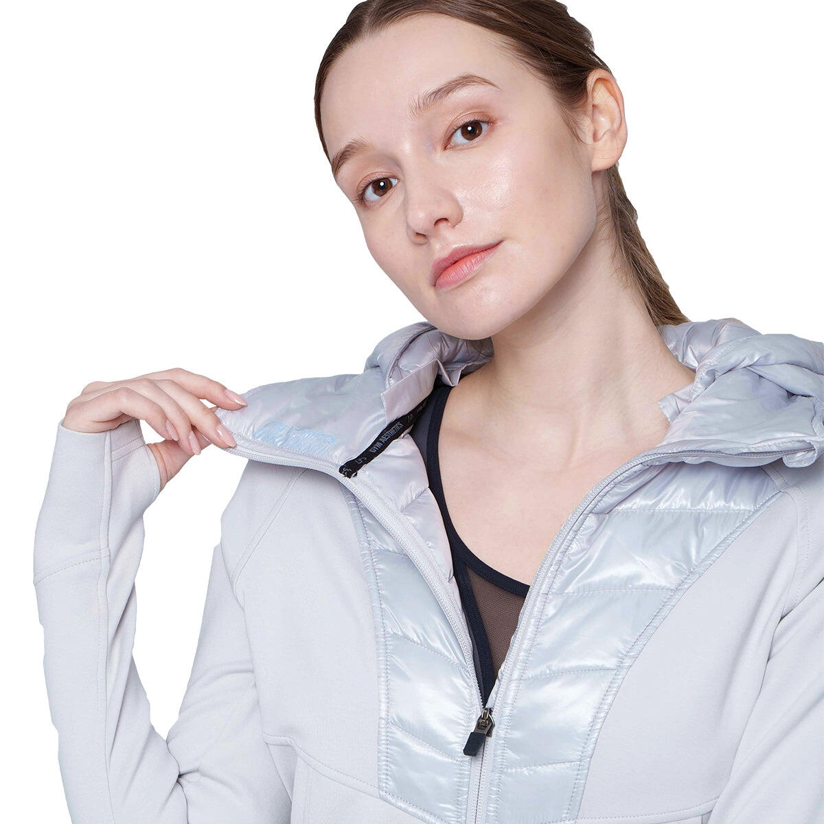 Women Lightweight Waterproof Running Sports Down Puffer Jacket WHITE