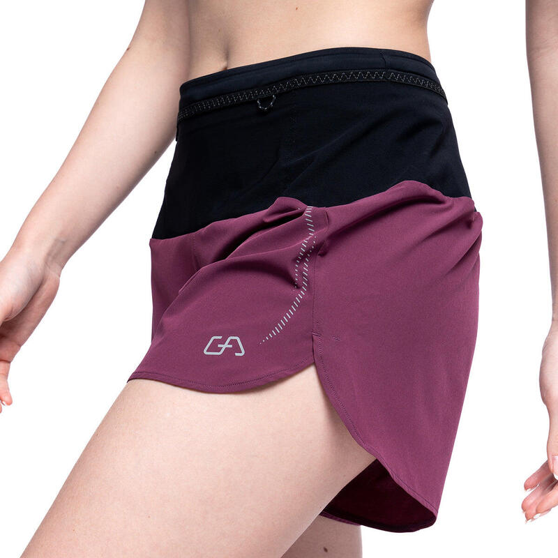 Women 2in1 Multi-Pocket 3" Functional Gym Sports Running Shorts - Purple