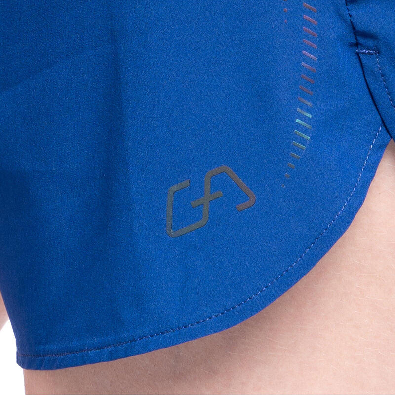 女裝2in1多口袋功能3吋速乾運動跑步短褲 - 軍藍色