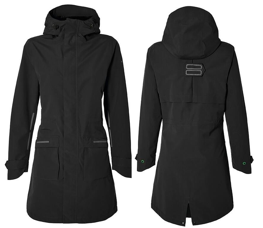 Parka da pioggia per bicicletta Mosse Signore nero 3/4