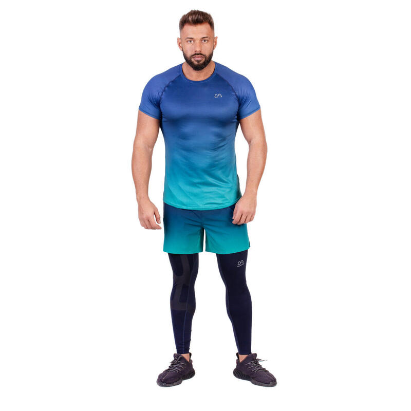 Men Gradient Breathable Dri-Fit 6" Running Sports Shorts - BLUE