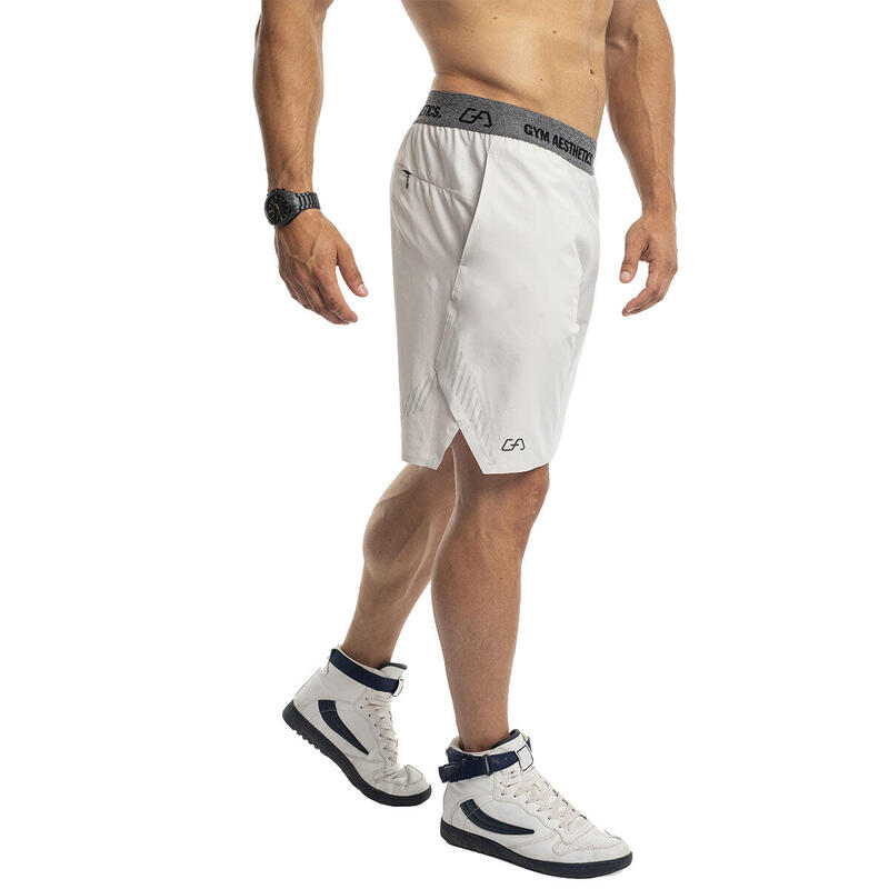Men Waistband Breathable Dri-Fit 9" Running Sports Shorts - DARK GREY