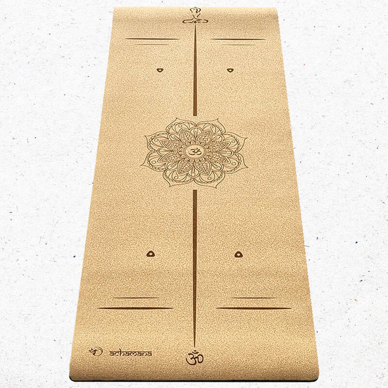 Tapis de yoga & Pilates liège 3 plis 6mmx68cmx1,83m Bodylines-Mandala +Sac yoga