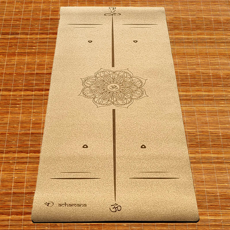 Tapis de yoga & Pilates liège 3 plis 6mmx68cmx1,83m Bodylines-Mandala +Sac yoga