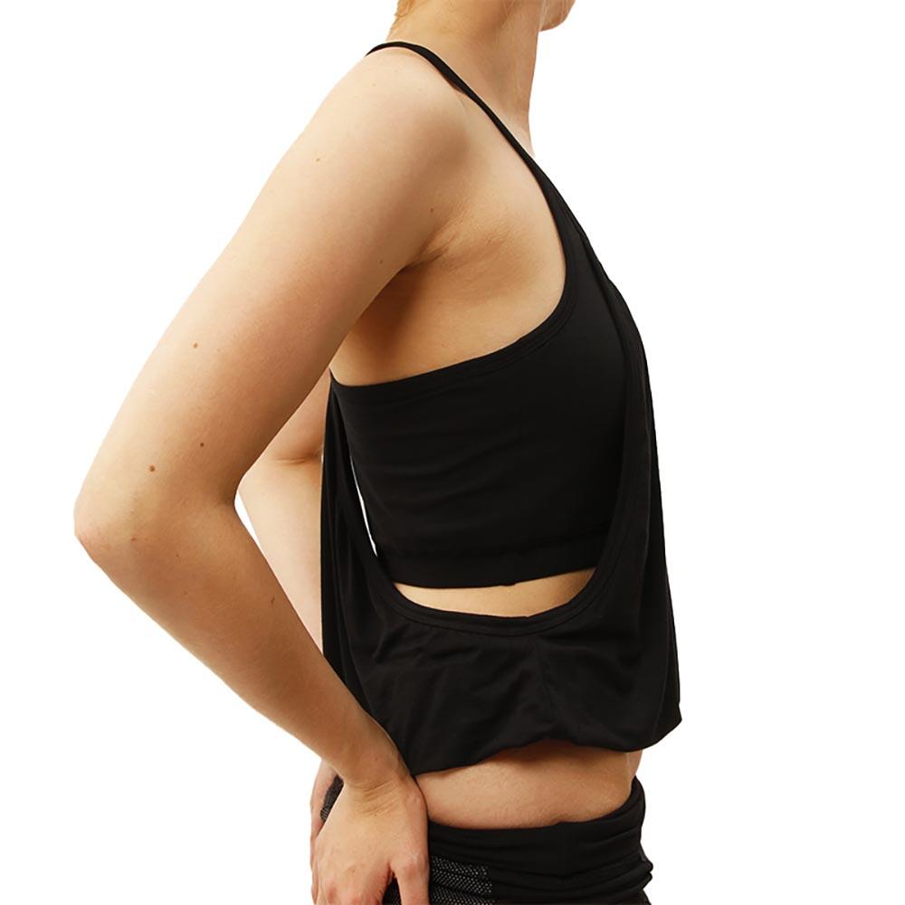 Haut yoga femme bio zen-lifestyle, ample, modulable, soutien intégré – noir 2/7
