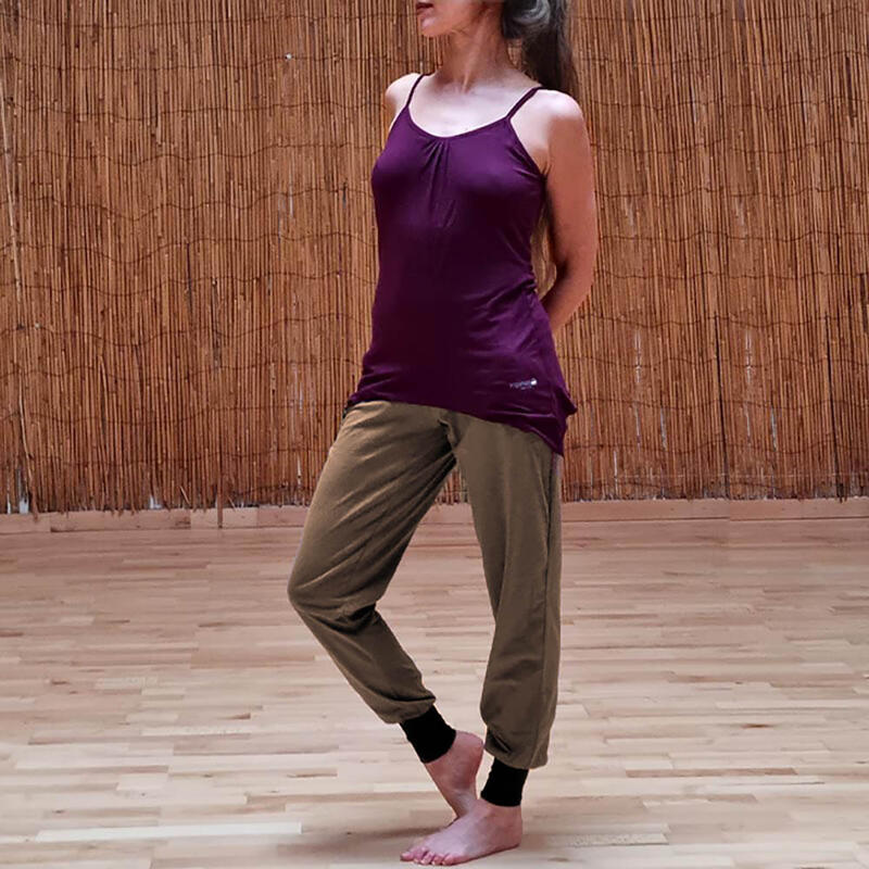 Calças de ioga largas para mulher - algodão orgânico certificado GOTS