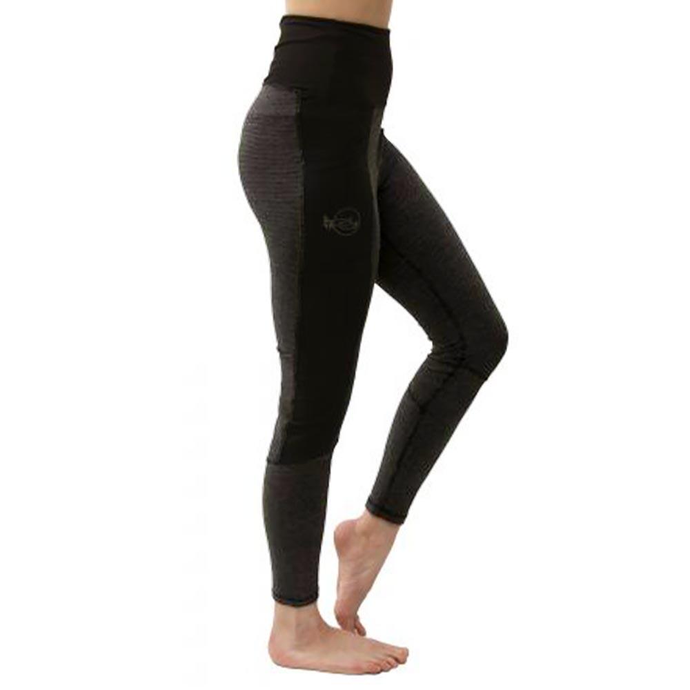 Achamana - Legging Yoga Femme Taille Haute Noir-gris - Coton Bion Certification Gots - Legging - Noir - 42 M/l - Decathlon