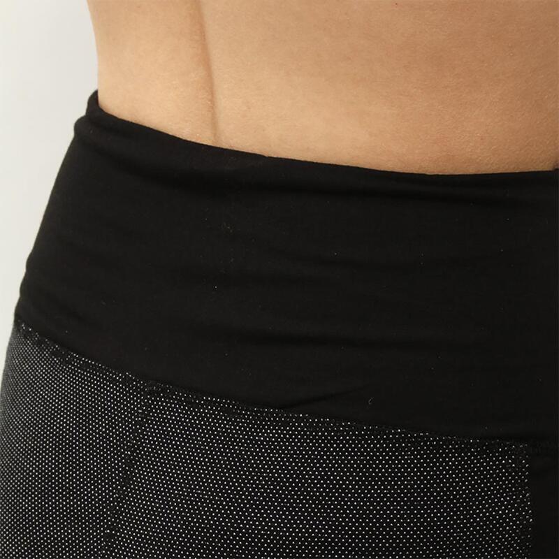 Leggings de ioga para mulher cintura alta, cinzento-preto - Algodão bió com GOTS