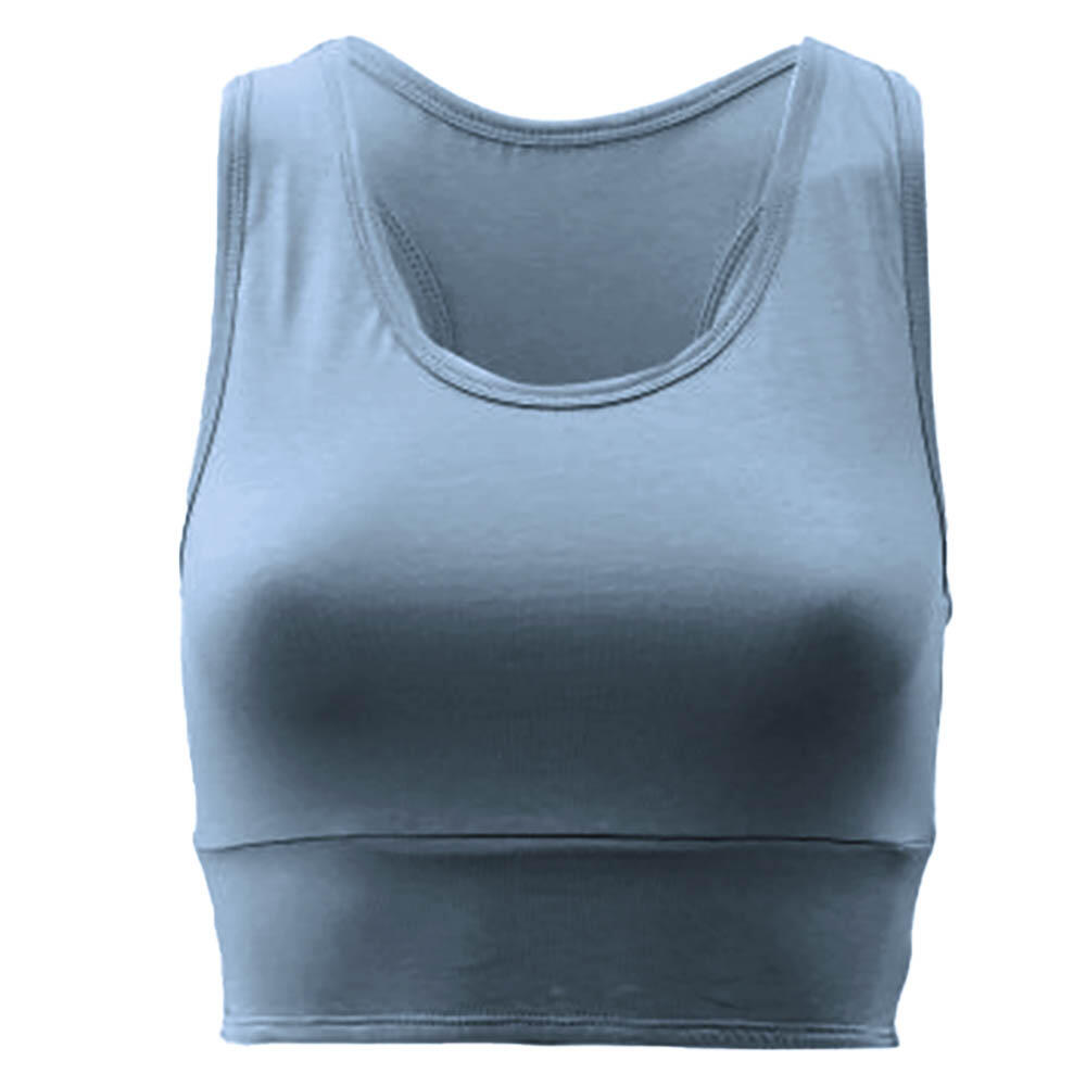 Haut débardeur de yoga éco-chic, Pilates, fitness Bio certifié GOTS – bleu-gris 3/5