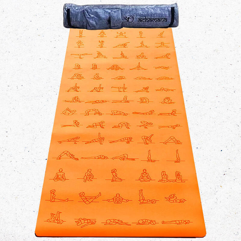 Tapis yoga liège new génération 3 plis, 6mmx68cmx1,83m, 3 mandalas + Sac de  yoga ACHAMANA