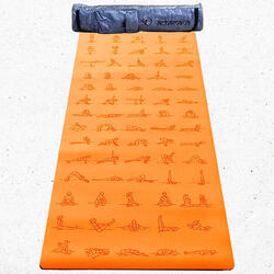 Rubber yoga mat-PU 5 mm asanas gegraveerde grip droge of natte handen +Tas