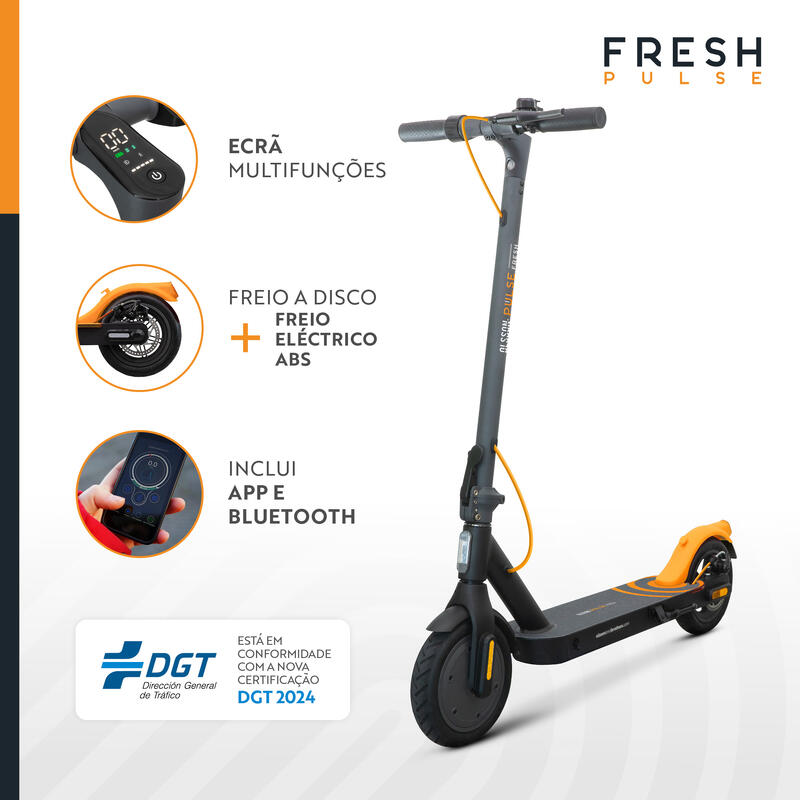 Trotinete eléctrica FRESH PULSE DGT 2024 500W 6000mAh 25km de autonomia