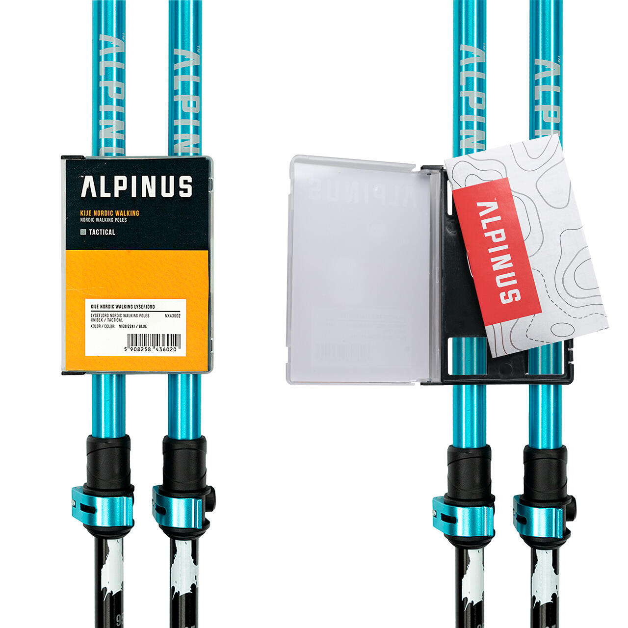 Alpinus Tactical Nordic Walking Poles Lysefjord Blue 6/7
