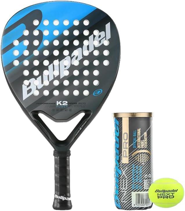 Bullpadel K2 Power Padel Racket including 3 Bullpadel Padel Balls