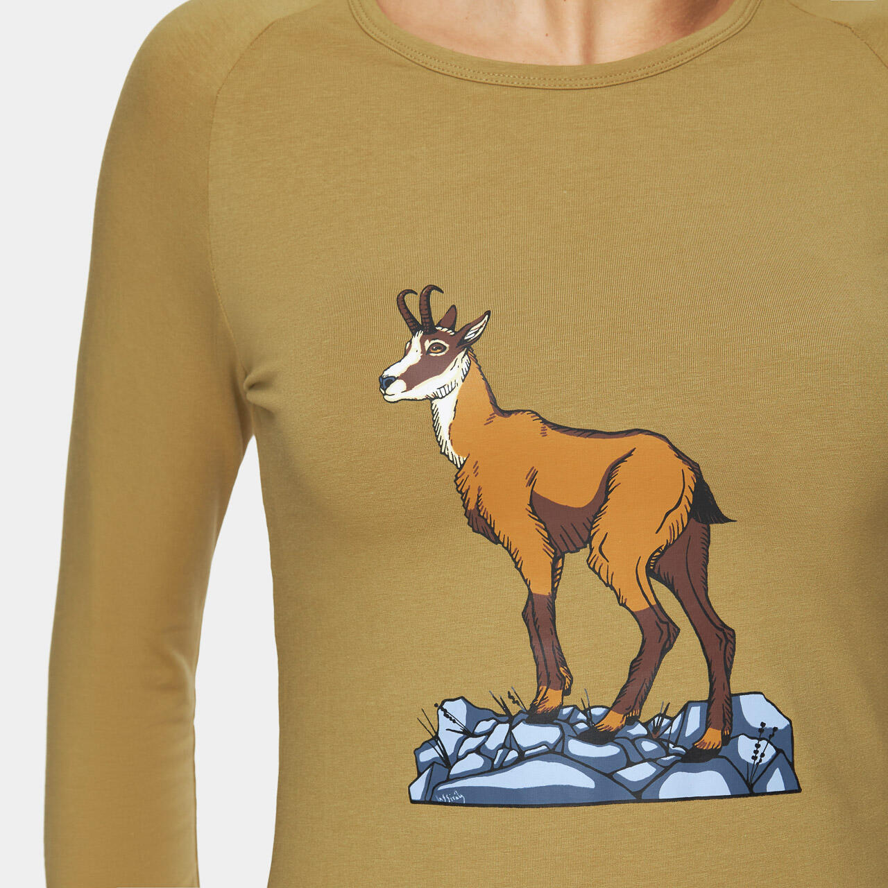 Dames lange mouw trekking t-shirt Alpinus Varena bruin 2/5