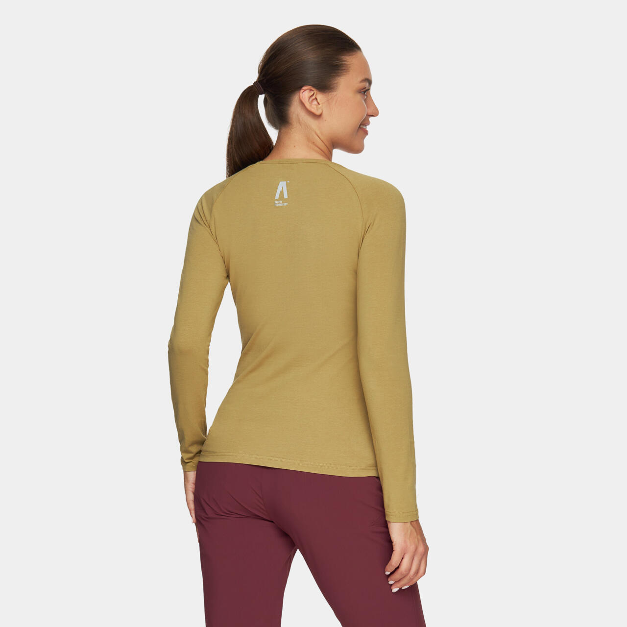 Dames lange mouw trekking t-shirt Alpinus Varena bruin 4/5