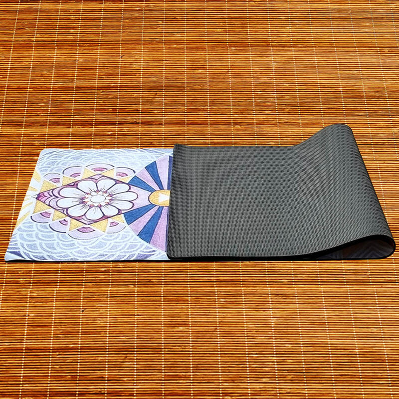 Ecologische yogamat, nieuwe generatie 3-laags 6mm 7 chakra's + Yogatas