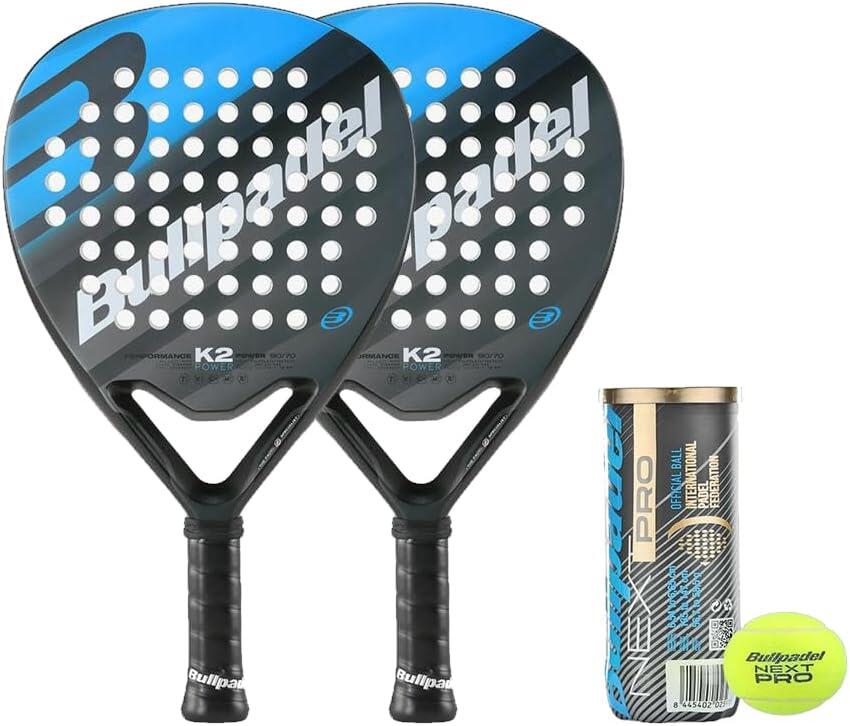 BULLPADEL Bullpadel K2 Power Padel Racket including 3 Bullpadel Padel Balls