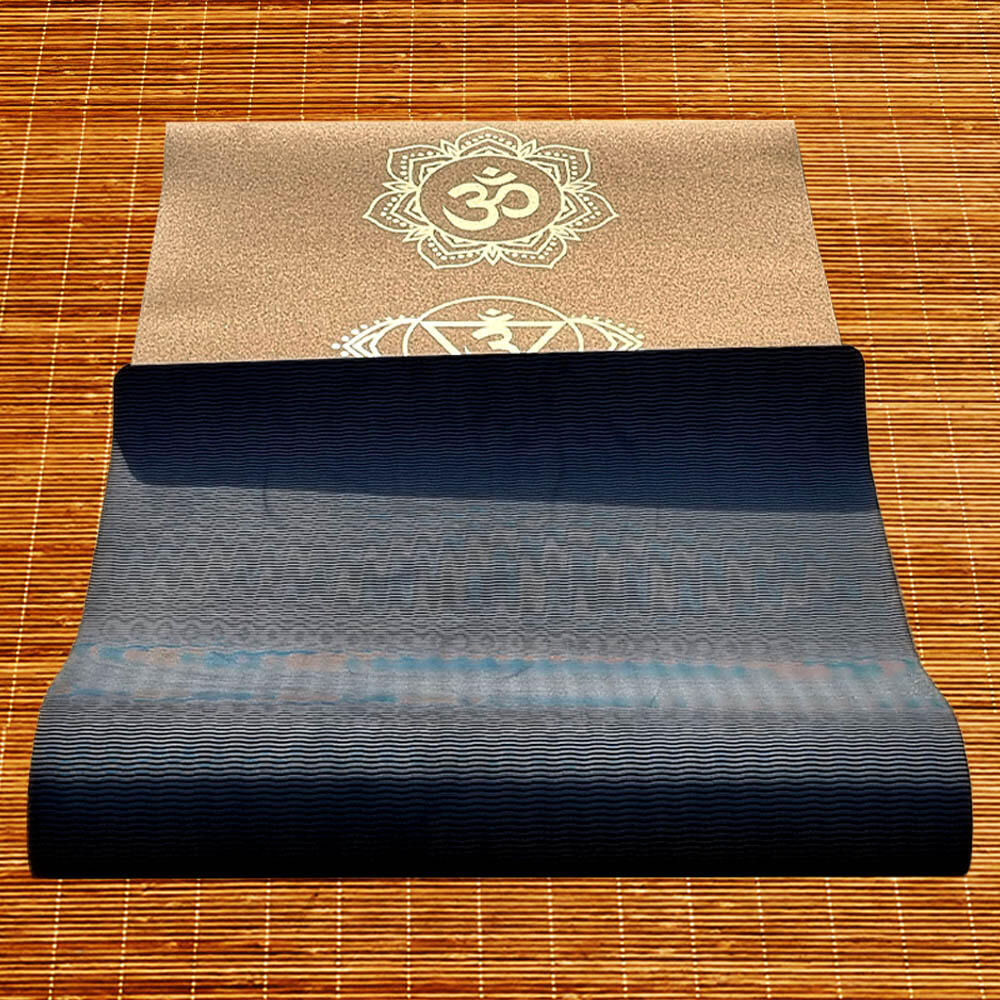 Tapete de yoga de corcho, nueva generación, 3 capas, 6mmx68cmx1,83m , 7 chakras 3/7