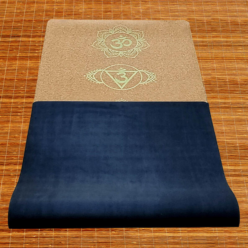 Tapis de yoga liège et latex 7 chakras 5mm x 68 cm x 1,83 m - ACHAMANA à  Merignac