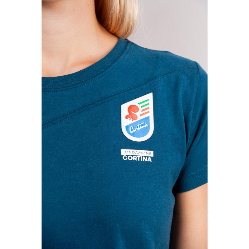T-shirt in cotone da donna Blu  Fondazione Cortina