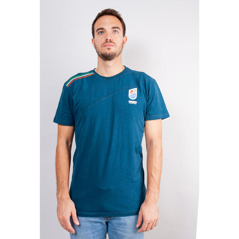 T-shirt in cotone da uomo Blu Fondazione Cortina