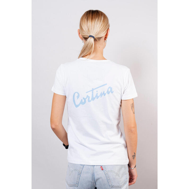 T-shirt in cotone da donna Bianca Fondazione Cortina