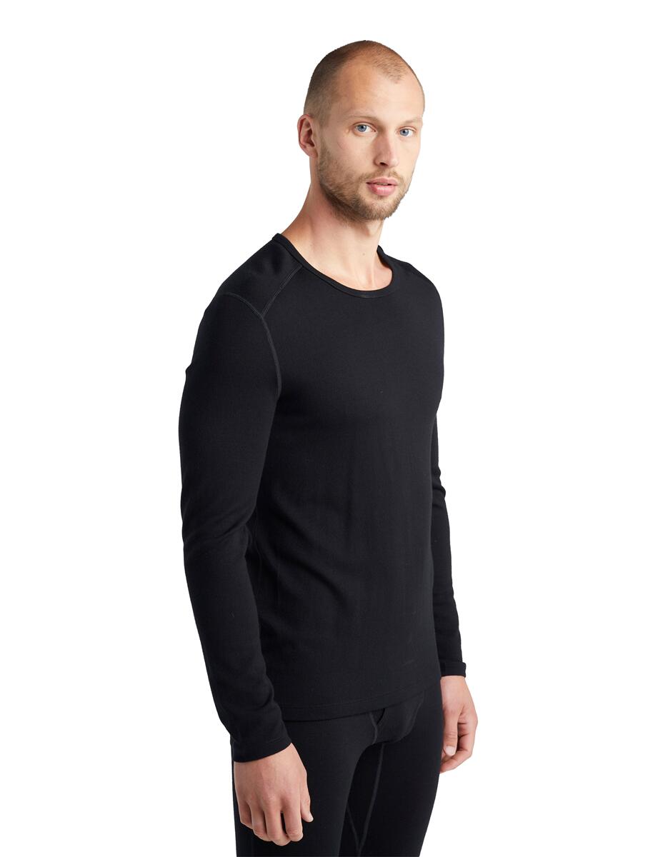Icebreaker Mens 260 Merino Thermal Top - Black 3/7
