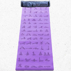 Rubberen yoga mat-PU 5mm houdingen gegraveerde - grip droge of natte handen +Tas