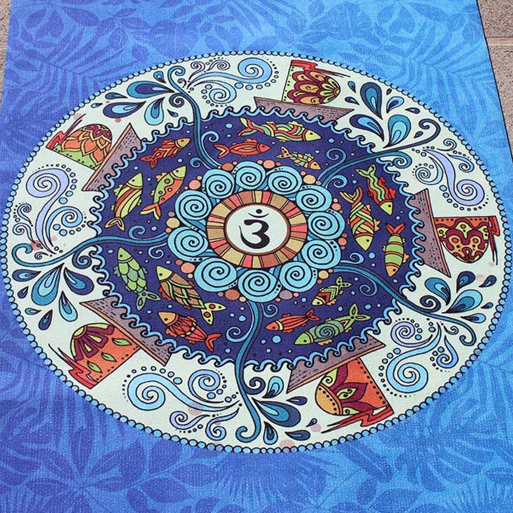 Tapete de yoga de viaje, antideslizante - ligero y plegable - Mandala+correa 2/5
