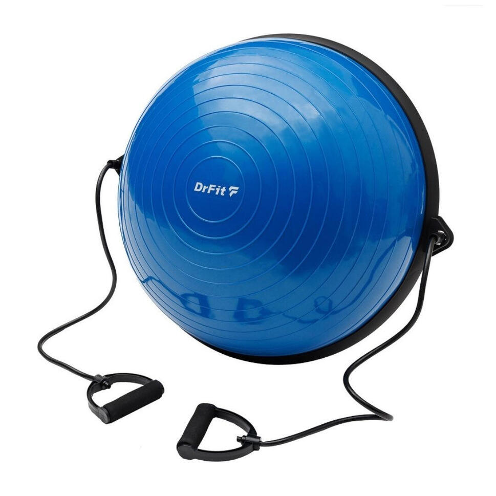 Bosu platforma do balansowania z wypustkami i linkami + pompka ø 58 cm DrFit