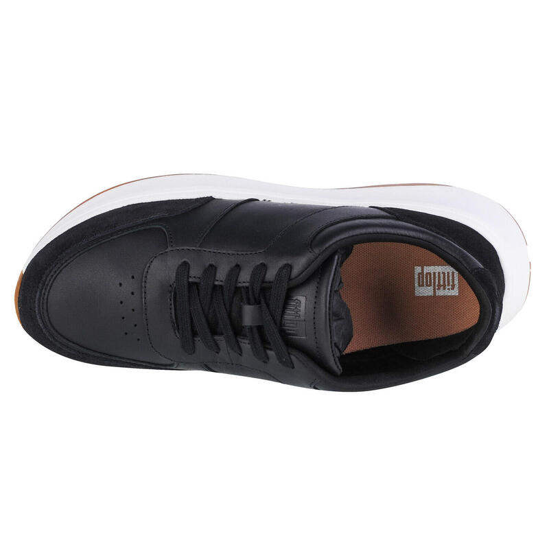 FITFLOP F-Mode Suede/Leren Sneakers  ZWART 36