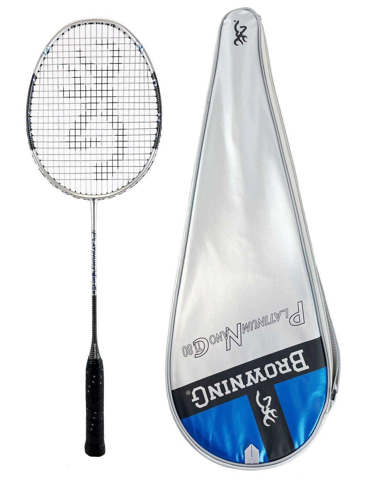 Browning Platinum Nano 80 Badminton Racket Twin Set, Covers &Shuttles 2/2