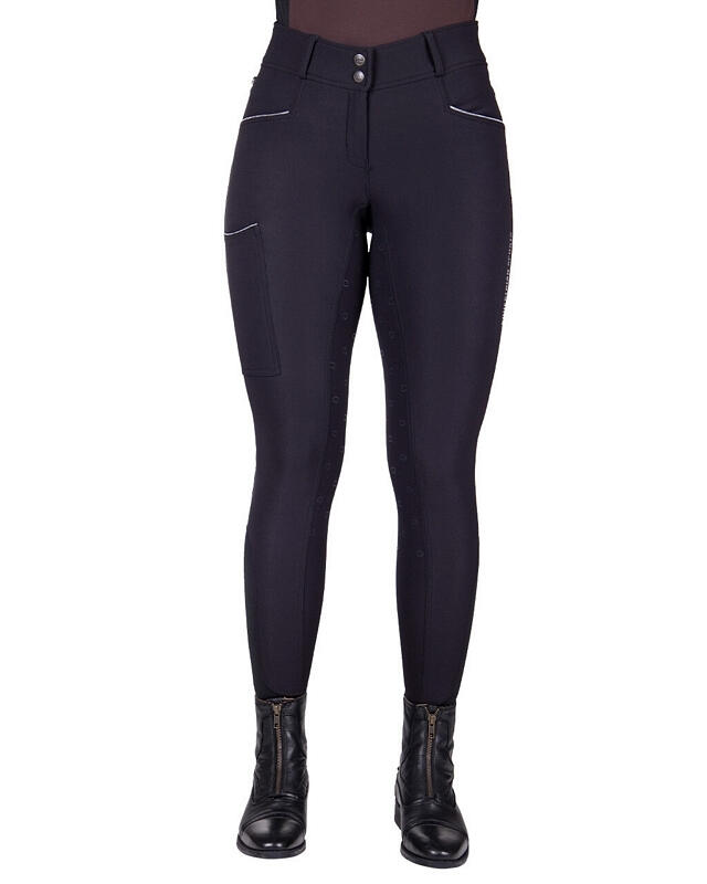 Pantaloni echitație QHP Julin cu grip complet